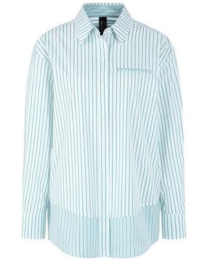 Marc Cain Long-Bluse Hemdkragen - Blau