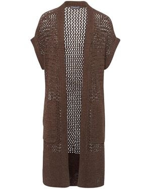 Basler Long-Strickjacke - Braun