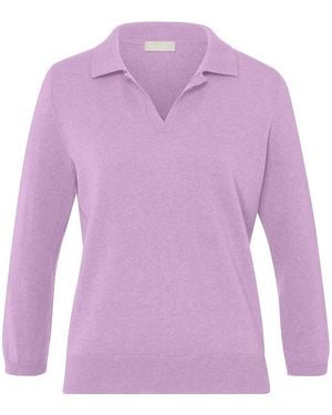include Polo-Pullover Mit 3/4-Arm, Gr. S - Lila