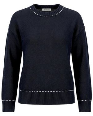 Peter Hahn Rundhals-Pullover - Blau
