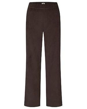 M·a·c Wide Fit-Breedribcord-Broek Van - Bruin
