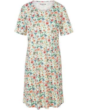 Green Cotton Jersey-Kleid Louise - Weiß