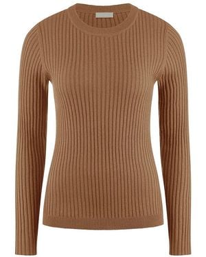 include Rundhals-Pullover - Braun