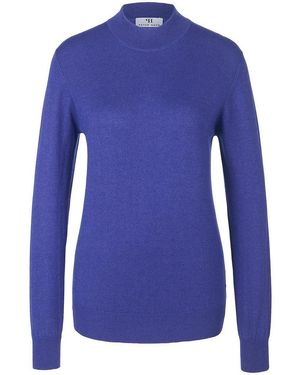 Peter Hahn Seide/Kaschmir Stehbund-Pullover Modell Sabrina - Blau