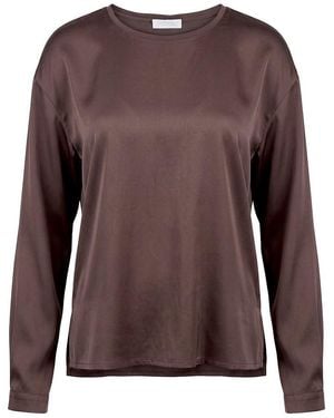 St. Emile Bluse Rundhals-Ausschnitt - Braun