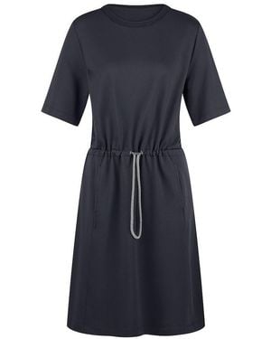 Margittes Jersey-Kleid Rundhals-Ausschnitt - Blau