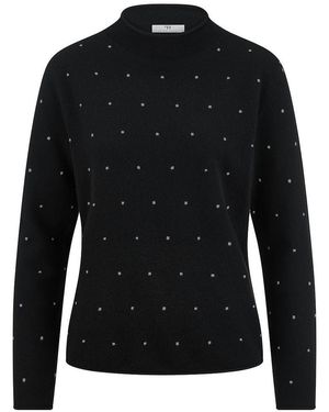 Peter Hahn Pullover Mit Stehkragen, Gr. S - Schwarz