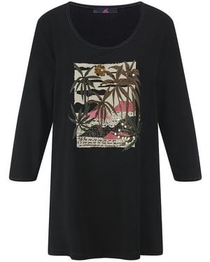 Emilia Lay Rundhals-Shirt 3/4-Arm - Schwarz