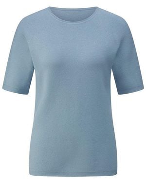 Peter Hahn Rundhals-Pullover, Gr. S - Blau
