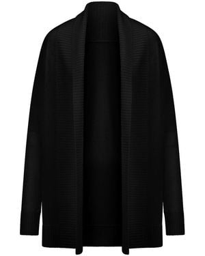 Peter Hahn Long-Strickjacke Aus Schurwolle Und Kaschmir - Schwarz