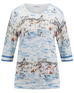 Peter Hahn Rundhals-Pullover, Gr. S - Blau