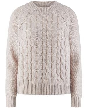 include Rundhals-Pullover - Weiß