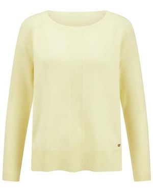 Basler Rundhals-Pullover Mit 1/1-Raglanarm Und Kaschmir, Gr. S - Gelb