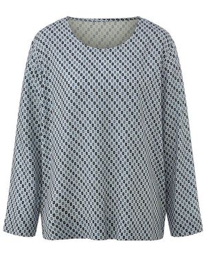 Peter Hahn Bluse Rundhals-Ausschnitt - Grau