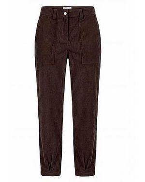 Peter Hahn Enkellange Modern Fit-Cordbroek Van - Bruin