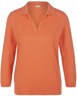include Polo-Pullover Mit 3/4-Arm, Gr. S - Orange