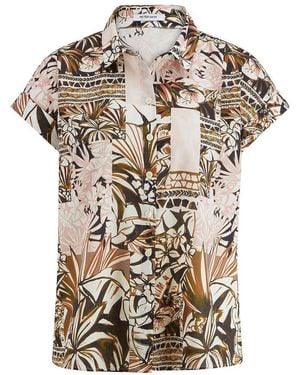 Peter Hahn Bluse rundhals-ausschnitt - Braun