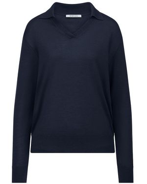 Peter Hahn Polo-Pullover Mit Kaschmir, Gr. S - Blau