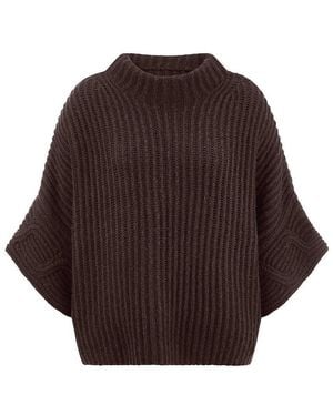 include Pullover Mit 3/4-Arm Aus Schurwolle Und Kaschmir, Gr. S - Braun