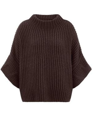 include Pullover Mit 3/4-Arm Aus Schurwolle Und Kaschmir, Gr. S - Braun