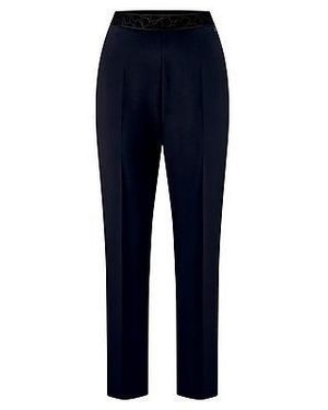 Basler Enkellange Slim Fit-Jersey Broek Van - Blauw