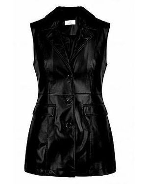 Emilia Lay Lang Gilet Van - Zwart