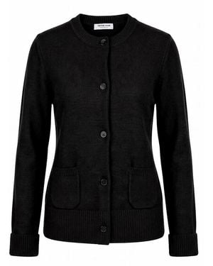 Peter Hahn Strickjacke Rundhals-Ausschnitt - Schwarz