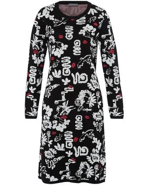 Mybc Strickkleid Rundhals-Ausschnitt - Schwarz