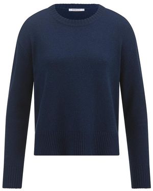 Peter Hahn Rundhals-Pullover, Gr. S - Blau
