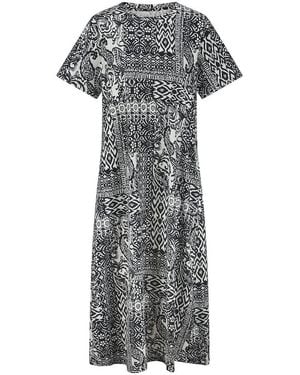 Green Cotton Kleid Isa - Grau