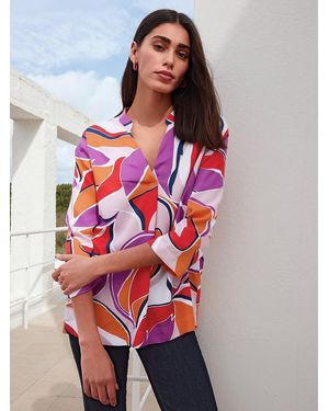 Eterna Overslagblouse Een V-Hals Van - Rood