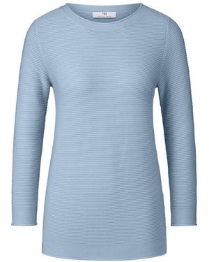 Peter Hahn Rundhals-Pullover Mit 3/4-Arm, Gr. S - Blau
