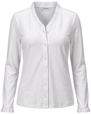 Peter Hahn Jersey-Bluse - Weiß