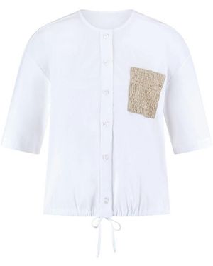 Margittes Bluse rundhals-ausschnitt - Weiß