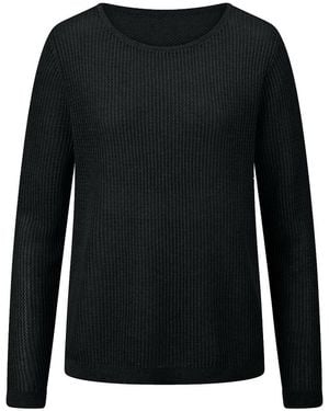Fadenmeister Berlin Pullover U-Boot-Ausschnitt - Schwarz