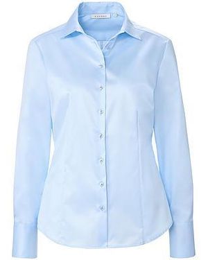 Eterna Blouse 100% Katoen Lange Mouwen Van - Blauw
