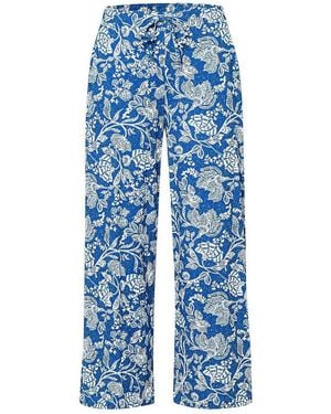 Green Cotton Knöchellange Hose Sanne - Blau
