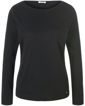 efixelle Shirt U-Boot-Ausschnitt - Schwarz