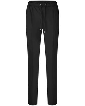 Basler Knöchellange „Slim Fit“-Jersey-Hose - Schwarz
