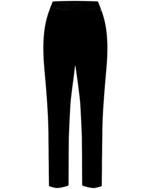 Basler Knöchellange Slim Fit-Jersey-Hose - Schwarz