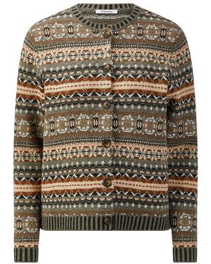 Peter Hahn Strickjacke Rundhals-Ausschnitt - Grau