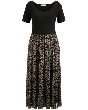 efixelle Kleid Rundhals-Ausschnitt - Schwarz