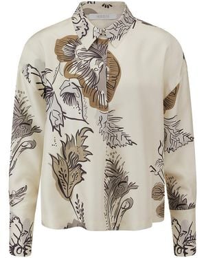 Herzen's Bluse Aus 100% Seide Und Hemdkragen - Grau