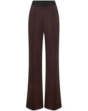 Basler Wide fit-jersey-hose - Braun