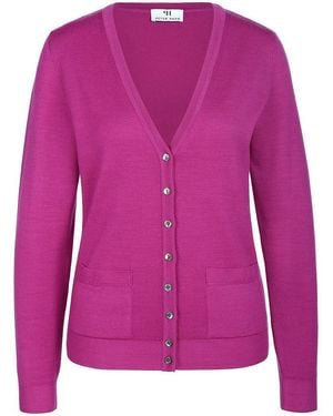 Peter Hahn Twinset aus 100% schurwolle-merino fein, , gr. 36, schurwolle - Pink