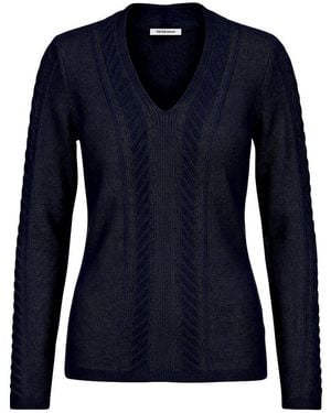Peter Hahn V-Pullover Kaschmir - Blau