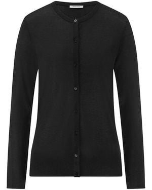 Peter Hahn Rundhals-Strickjacke Aus Seide Und Kaschmir - Schwarz
