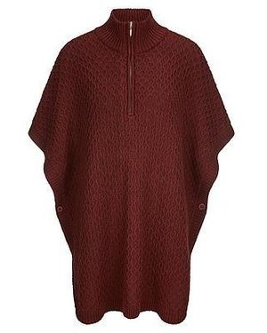 Anna Aura Gebreide Poncho Van - Rood