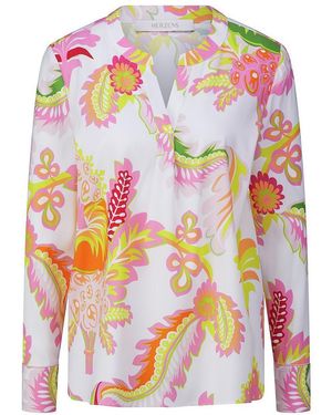 Herzen's Bluse Stehkragen Und Seide - Pink