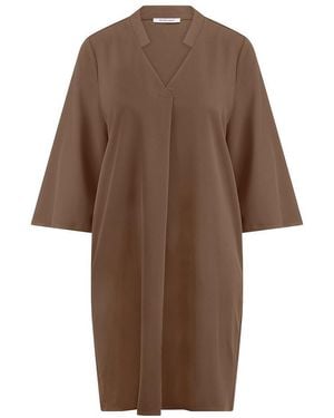 Peter Hahn Kleid v-ausschnitt - Braun
